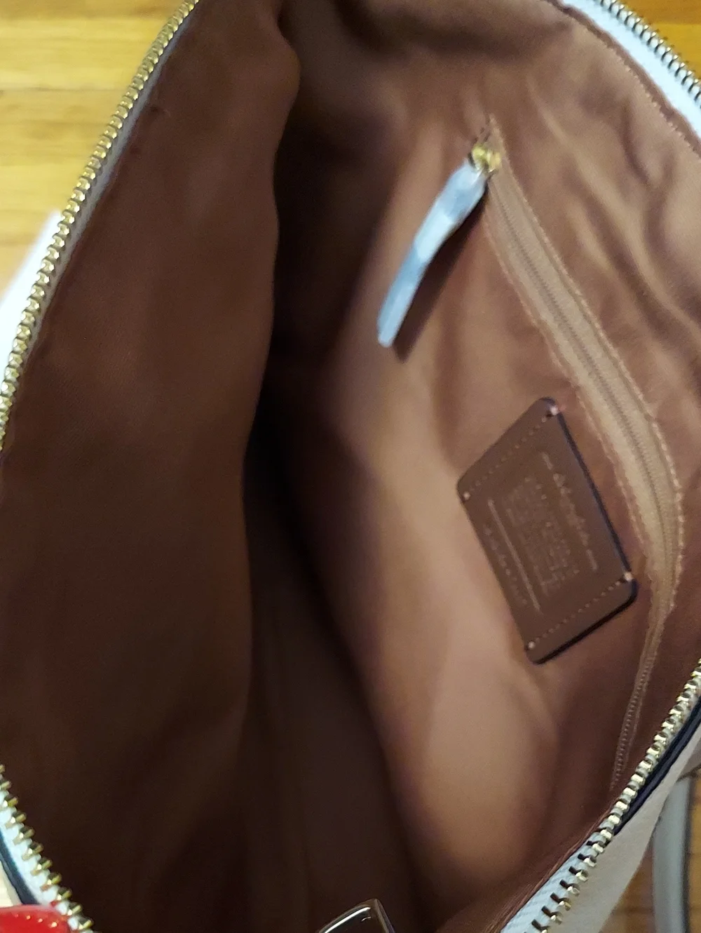 Coach Cream Pebbled Leather Satchel Tote